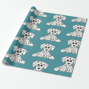 Simpele zwarte omtrektekening van een Dalmatische Cadeaupapier