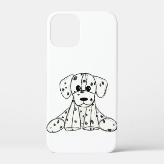 Simpele zwarte omtrektekening van een Dalmatische Case-Mate iPhone Case (Achterkant)