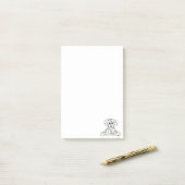 Simpele zwarte omtrektekening van een Dalmatische Post-it® Notes (Op bureau)