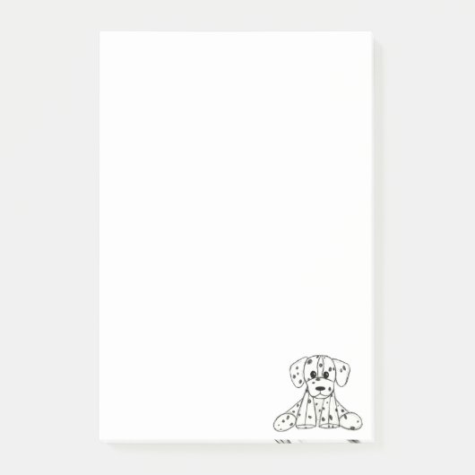 Simpele zwarte omtrektekening van een Dalmatische Post-it® Notes (Voorkant)