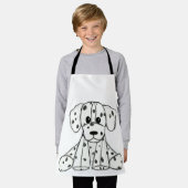 Simpele zwarte omtrektekening van een Dalmatische Schort (Gedragen)