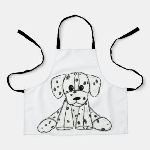 Simpele zwarte omtrektekening van een Dalmatische  Schort