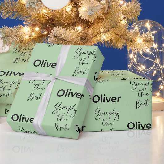 Simpelweg de Beste Lichtgroene Persoonlijke Gift Cadeaupapier (Feestdagen)