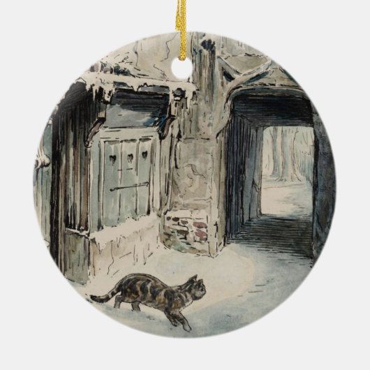 Simpkin the Cat Goes Out (van Beatrix Potter) Keramisch Ornament (Achterkant)