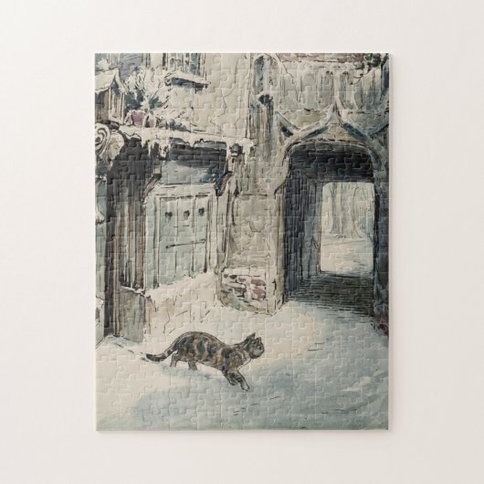 Simpkin the Cat Goes Out (van Beatrix Potter) Legpuzzel (Verticaal)
