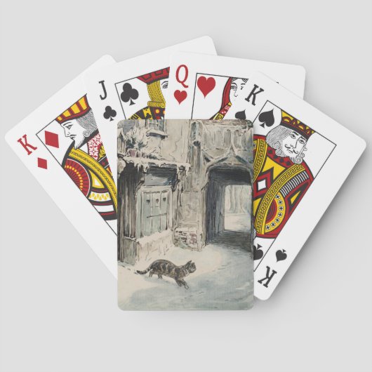 Simpkin the Cat Goes Out (van Beatrix Potter) Pokerkaarten (Achterkant)