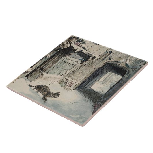 Simpkin the Cat Goes Out (van Beatrix Potter) Tegeltje (Zijkant)