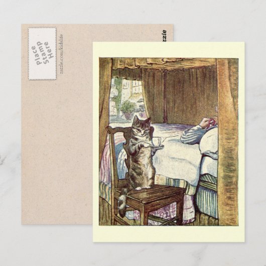 Simpkin the Cat Serves Tea - Beatrix Potter Briefkaart (Voorkant / Achterkant)