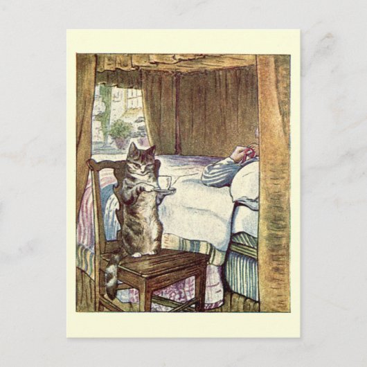 Simpkin the Cat Serves Tea - Beatrix Potter Briefkaart (Voorkant)