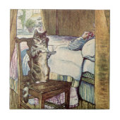 Simpkin the Cat Serves Tea - Beatrix Potter Tegeltje (Voorkant)