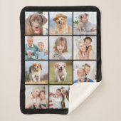 Simple 12 Picture Family Friends Pets Collage Sherpa Deken (Voorkant)