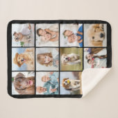 Simple 12 Picture Family Friends Pets Collage Sherpa Deken (Voorkant (horizontaal))