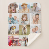 Simple 12 Picture Family Friends Pets Dog Collage Sherpa Deken (Voorkant)