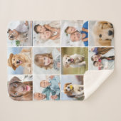 Simple 12 Picture Family Friends Pets Dog Collage Sherpa Deken (Voorkant (horizontaal))