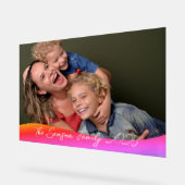 Simple 1 Photo Full Coverage - Script Text Overlay Acryl Bord (Hoek)