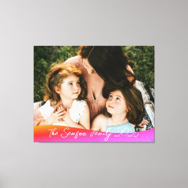 Simple 1 Photo Full Coverage - Script Text Overlay Canvas Afdruk