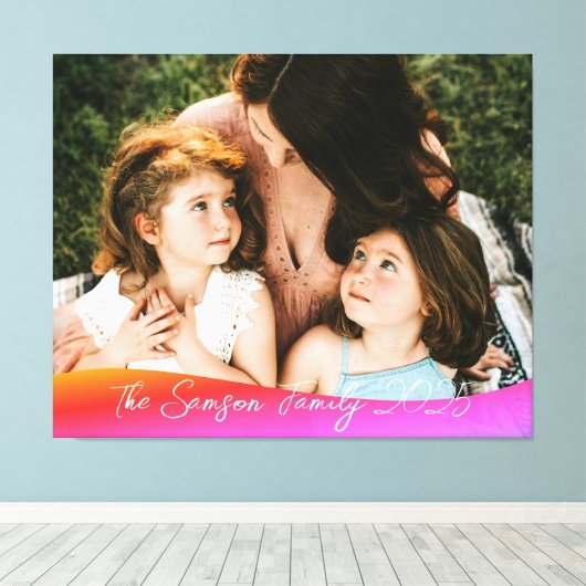 Simple 1 Photo Full Coverage - Script Text Overlay Canvas Afdruk (Insitu (Houten vloer))