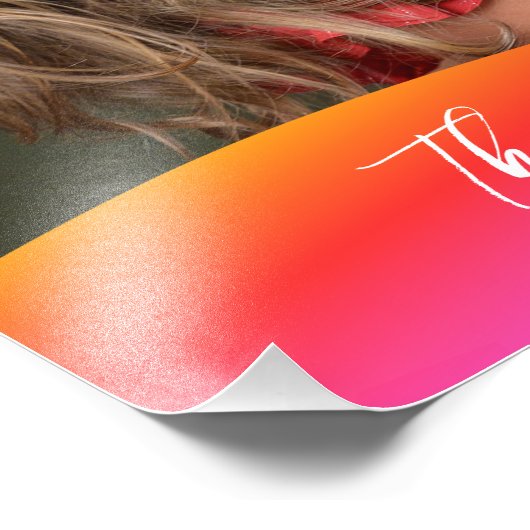 Simple 1 Photo Full Coverage - Script Text Overlay Foto Afdruk (Hoek)