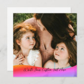 Simple 1 Photo Full Coverage - Script Text Overlay Kaart (Voorkant / Achterkant)