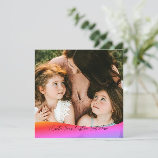 Simple 1 Photo Full Coverage - Script Text Overlay Kaart (Staand voorkant)