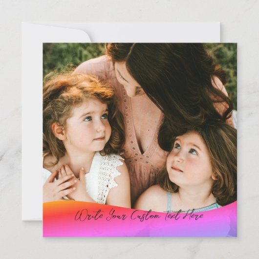 Simple 1 Photo Full Coverage - Script Text Overlay Kaart (Voorkant)