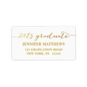 Simple 2015 Afstudeerder Gold Afstuderen Address L Etiket (Voorkant)