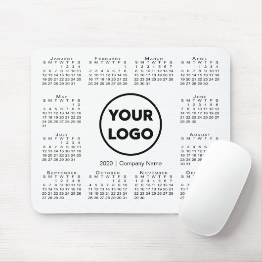 Simple 2020 Calendar Business Company Logo Muismat (Met muis)