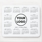 Simple 2020 Calendar Business Company Logo Muismat (Voorkant)