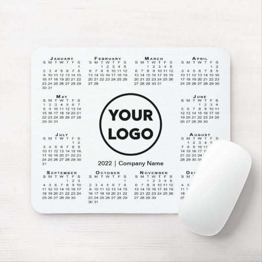 Simple 2022 Calendar Business Company White Muismat (Met muis)