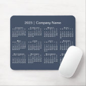Simple 2023 Calendar Company Name on Navy Blue Muismat (Met muis)