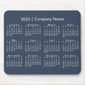 Simple 2023 Calendar Company Name on Navy Blue Muismat (Voorkant)
