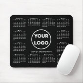 Simple 2026 Calendar Business Logo on Black Muismat (Met muis)