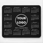 Simple 2026 Calendar Business Logo on Black Muismat (Voorkant)