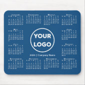 Simple 2026 Calendar Business Logo on Blue Muismat (Voorkant)