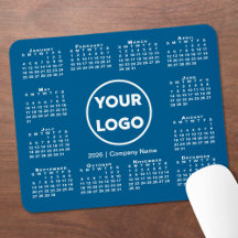 Simple 2026 Calendar Business Logo on Blue