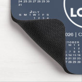 Simple 2026 Calendar Business Logo on Navy Blue Muismat (Hoek)