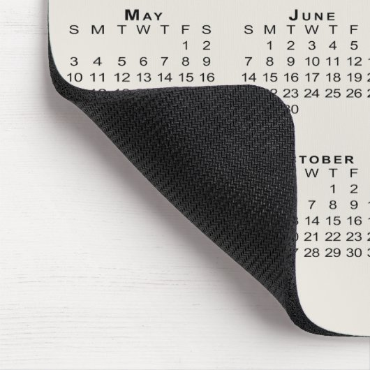 Simple 2026 Calendar with Company Name on Beige Muismat (Hoek)