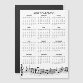 Simple 2026 Calendar with Musical Notes | Magnet (Voorkant / Achterkant)