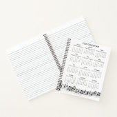 Simple 2026 Calendar with Musical Notes |  Notitieboek (Binnen)