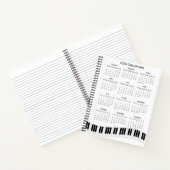 Simple 2026 Calendar with Piano Keys |  Notitieboek (Binnen)