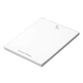 Simple 2 Monogram Initial Professional Navy Blue Notitieblok (Linkerzijde)