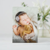 Simple 2 Photo Baptism Christening Bedankkaart (Staand voorkant)