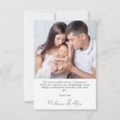 Simple 2 Photo Baptism Christening Bedankkaart (Achterkant)