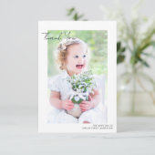 Simple 2 Photo Baptism Christening Bedankkaart (Staand voorkant)