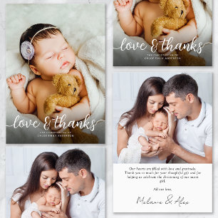 Simple 2 Photo Baptism Christening Bedankkaart