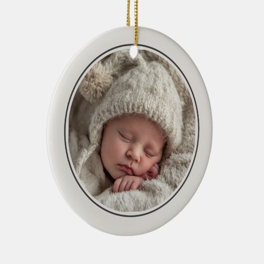 Simple 2 Photo Template Personalized Frame Keramisch Ornament (Rechts)