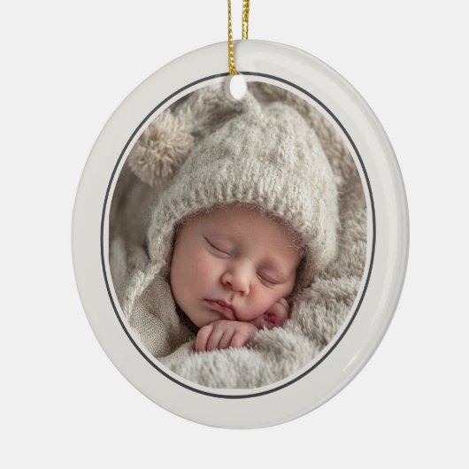 Simple 2 Photo Template Personalized Frame Keramisch Ornament (Links)