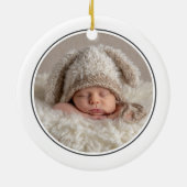 Simple 2 Photo Template Personalized Frame Keramisch Ornament (Achterkant)