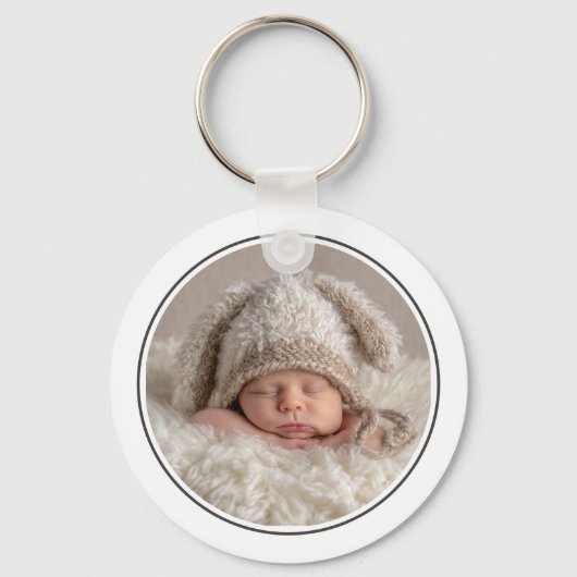 Simple 2 Photo Template Personalized Frame Sleutelhanger (Achterkant)