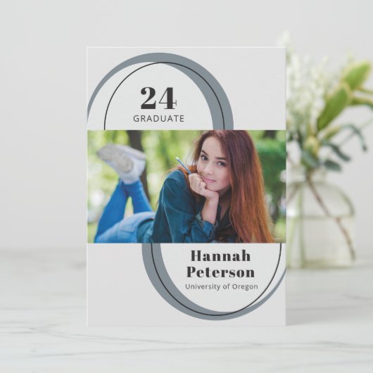 Simple 2 Photo University Slate Aankondiging (Staand voorkant)